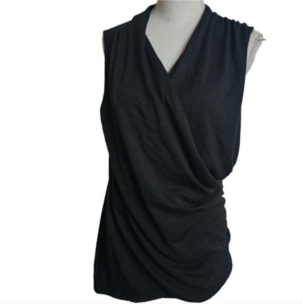41 Hawthorn Solid Black Sleeveless Blouse Shirt Large - Picture 5 of 6